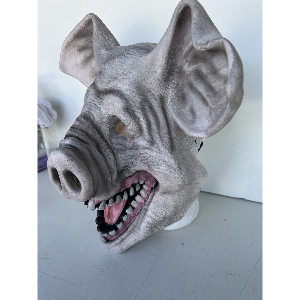 Halloween Pig Pen Costumes Pig Mask Adult Latex Horror Scary New w Tags
